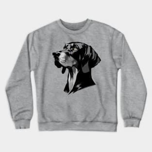 Stunning and Cool Hanoverian Scenthound Monochrome and Gold Portrait for Father's Day Crewneck Sweatshirt